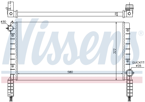 Radiator, engine cooling - 61769 NISSENS
