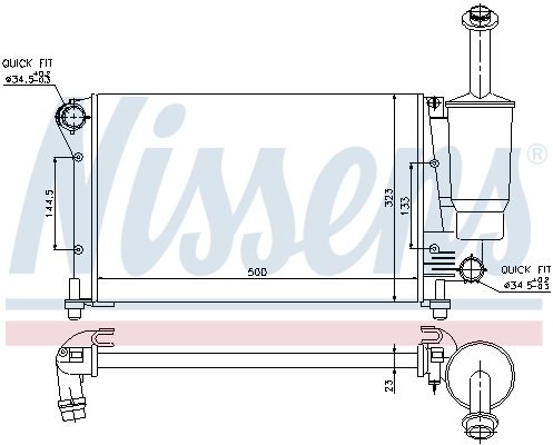 Radiator, engine cooling - 617845 NISSENS