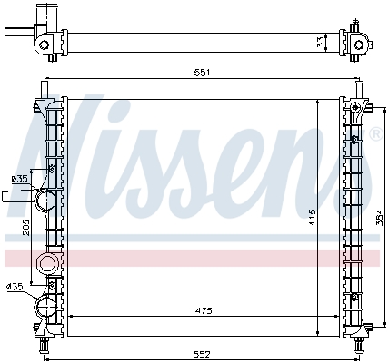 Radiator, engine cooling - 617848 NISSENS