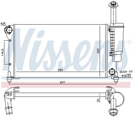 Radiator, engine cooling - 617852 NISSENS