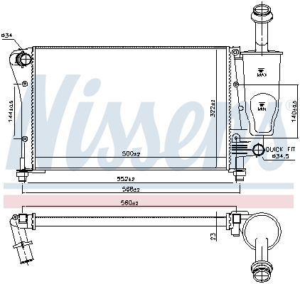 Radiator, engine cooling - 617853 NISSENS