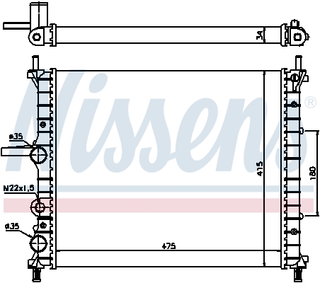 Radiator, engine cooling - 61786 NISSENS