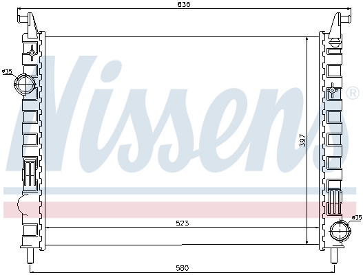 Radiator, engine cooling - 617862 NISSENS