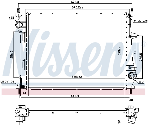 Radiator, engine cooling - 617867 NISSENS