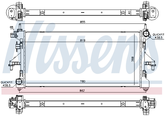 Radiator, engine cooling - 617879 NISSENS