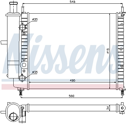 Radiator, engine cooling - 61788 NISSENS