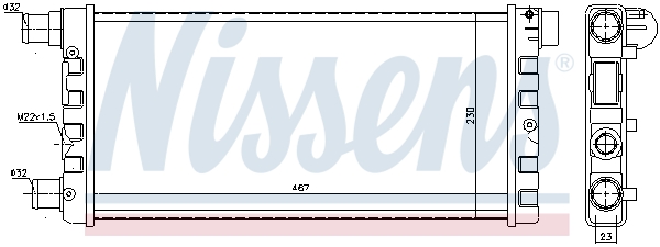 Radiator, engine cooling - 61814 NISSENS