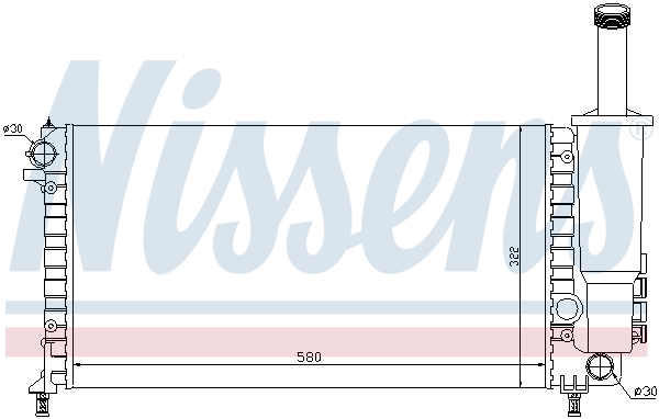 Radiator, engine cooling - 61881 NISSENS