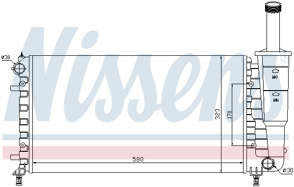 Radiator, engine cooling - 61888 NISSENS