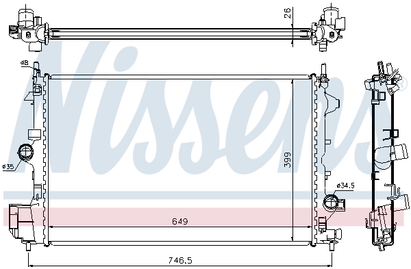 Radiator, engine cooling - 61914A NISSENS