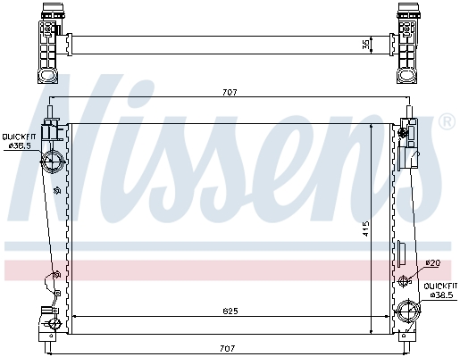 Radiator, engine cooling - 61916 NISSENS