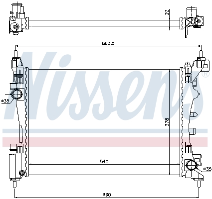 Radiator, engine cooling - 61917 NISSENS