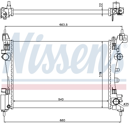 Radiator, engine cooling - 61918 NISSENS
