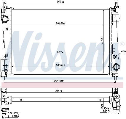 Radiator, engine cooling - 61919 NISSENS