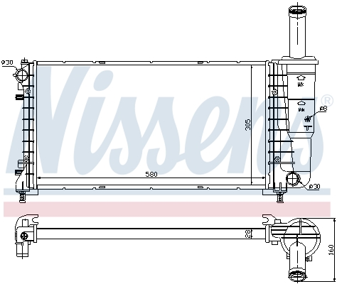 Radiator, engine cooling - 61923 NISSENS