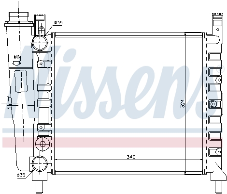 Radiator, engine cooling - 61929 NISSENS
