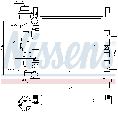 Radiator, engine cooling - 61930 NISSENS