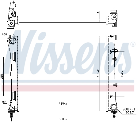 Radiator, engine cooling - 61935 NISSENS