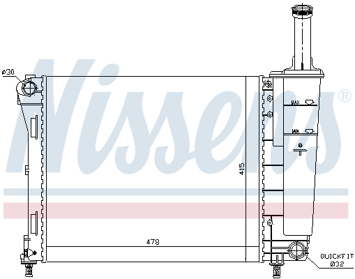 Radiator, engine cooling - 61936 NISSENS
