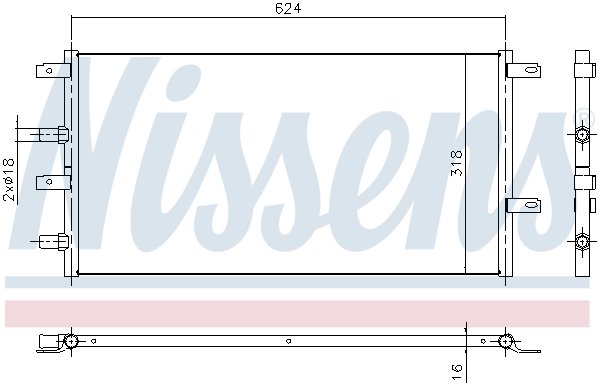 Radiator, engine cooling - 61966 NISSENS