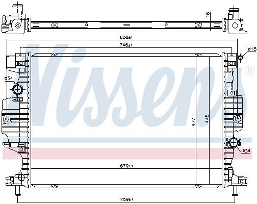 Radiator, engine cooling - 620152 NISSENS