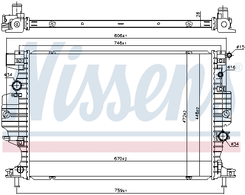 Radiator, engine cooling - 620156 NISSENS
