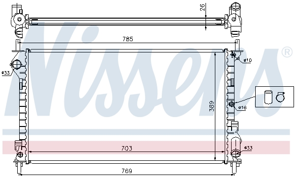 Radiator, engine cooling - 62015A NISSENS