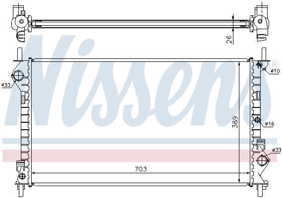 Radiator, engine cooling - 62021A NISSENS