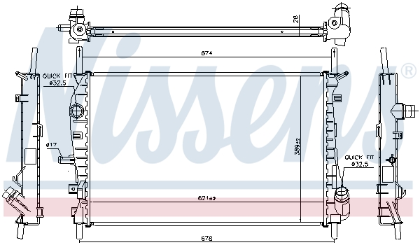 Radiator, engine cooling - 62023A NISSENS