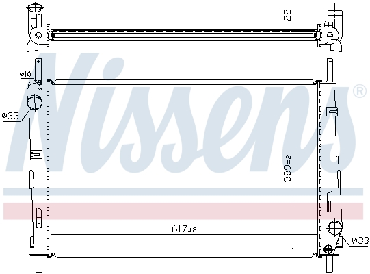 Radiator, engine cooling - 620411 NISSENS