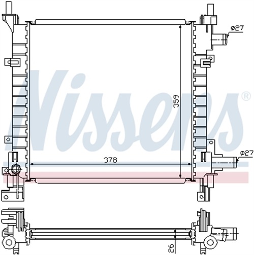 Radiator, engine cooling - 62083A NISSENS
