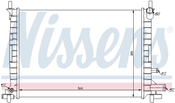 Radiator, engine cooling - 62086 NISSENS