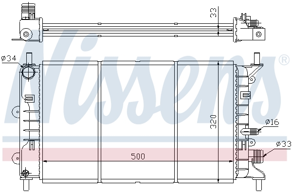 Radiator, engine cooling - 621621 NISSENS