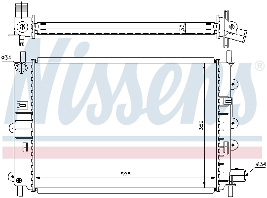 Radiator, engine cooling - 62164A NISSENS