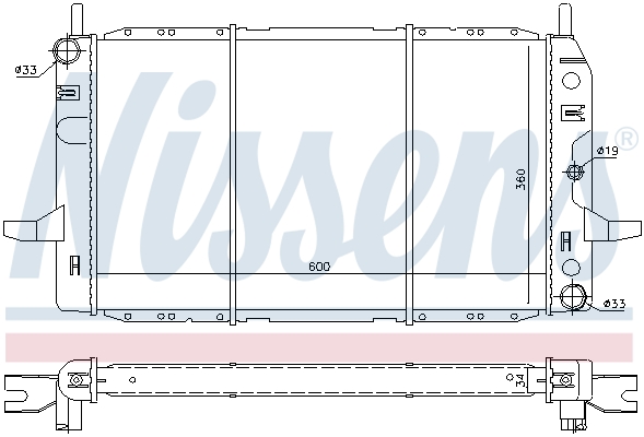 Radiator, engine cooling - 62224 NISSENS