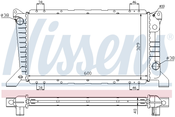 Radiator, engine cooling - 62241A NISSENS