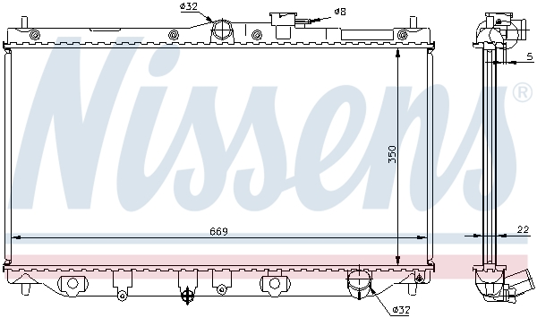 Radiator, engine cooling - 62279A NISSENS