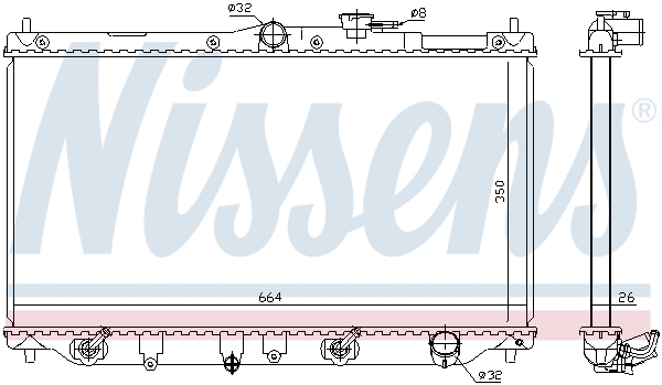 Radiator, engine cooling - 622831 NISSENS