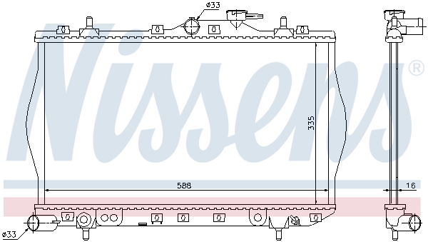 Radiator, engine cooling - 622971 NISSENS
