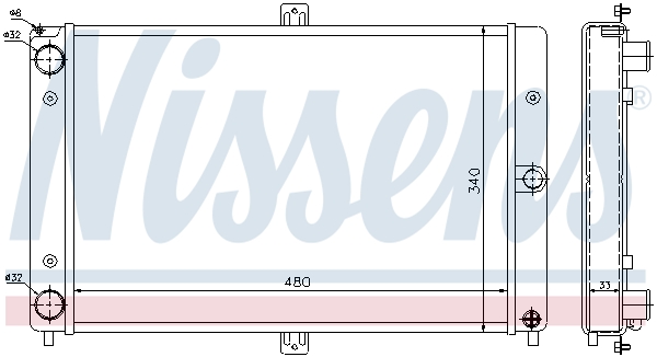 Radiator, engine cooling - 62351 NISSENS