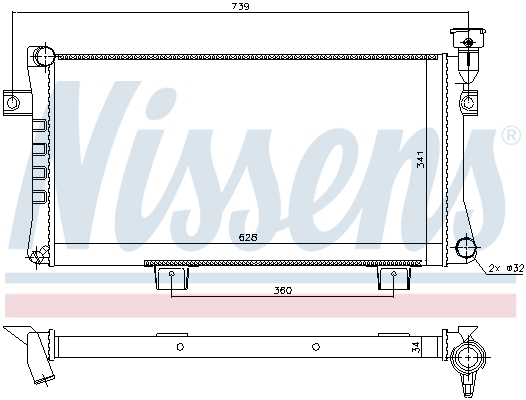 Radiator, engine cooling - 623556 NISSENS