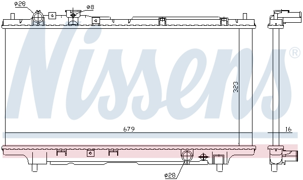 Radiator, engine cooling - 62383A NISSENS
