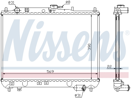 Radiator, engine cooling - 62409A NISSENS