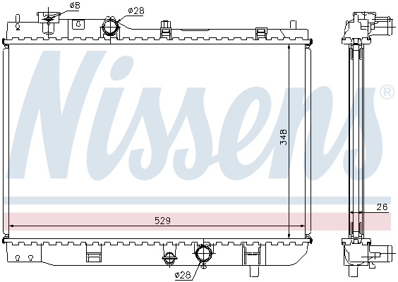 Radiator, engine cooling - 62431A NISSENS