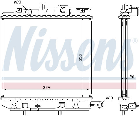 Radiator, engine cooling - 62455A NISSENS