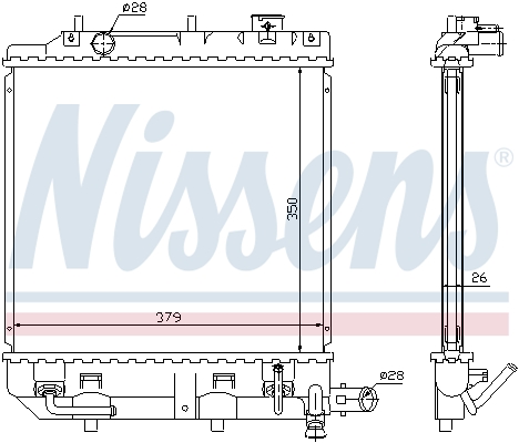 Radiator, engine cooling - 62459 NISSENS