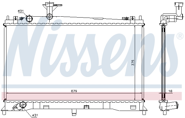 Radiator, engine cooling - 62462A NISSENS