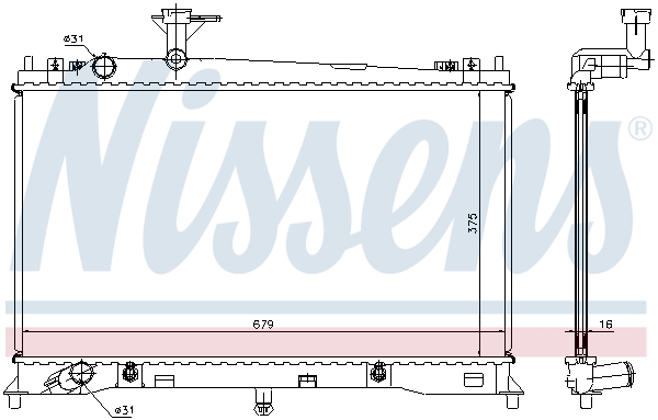 Radiator, engine cooling - 62463A NISSENS