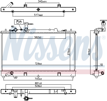 Radiator, engine cooling - 62464A NISSENS