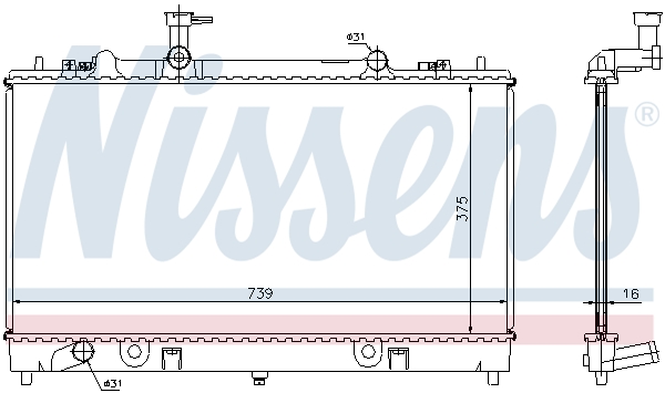 Radiator, engine cooling - 62466A NISSENS